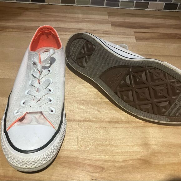 Converse All Stars, white/orange, excellent condition, size 7 - Picture 2 of 5